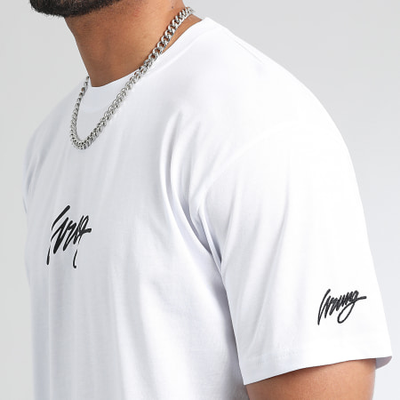 Wrung - Tee Shirt Oversize Large Drip Logo Blanc Noir