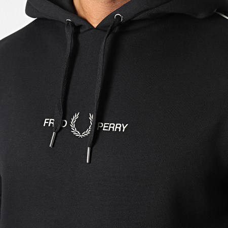 Fred Perry - Sweat Capuche A Bandes M4701 Noir