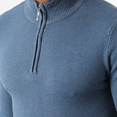 BON pull à col zippé bleu moyen Eddie Bauer avec Polartec