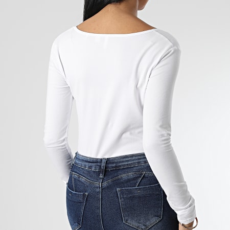 Guess - Tee Shirt Manches Longues Femme O2BM31 Blanc