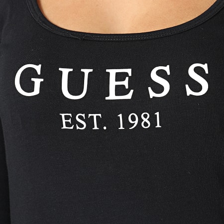 Guess - Camiseta de manga larga para mujer O2BM31 Negro