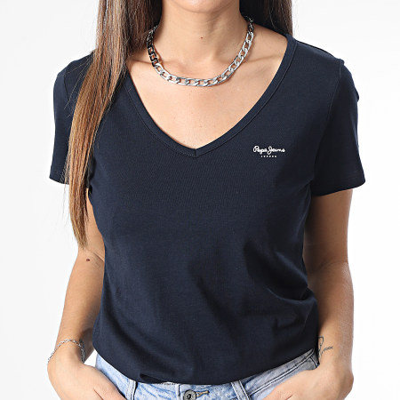 Pepe Jeans Camiseta cuello pico mujer Corine PL505305 Azul