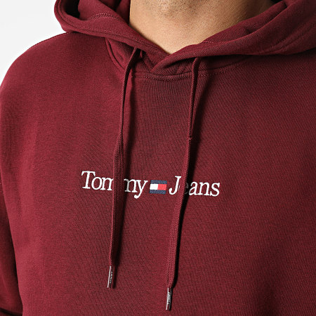 Tommy Jeans - Felpa con cappuccio grande Linear 5013 Bordeaux