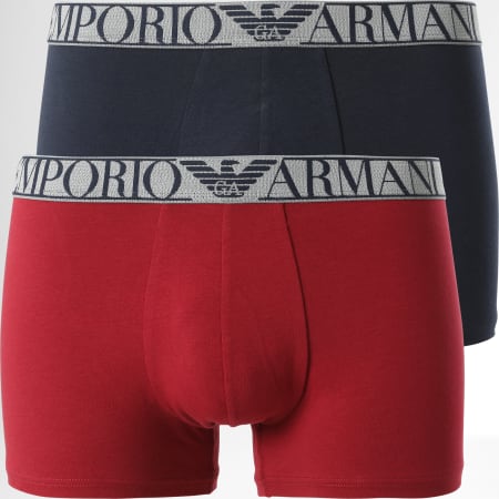 Emporio Armani - Set di 2 boxer 111769 blu navy bordeaux