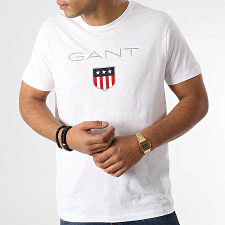 Gant - Tee Shirt Shield Blanc