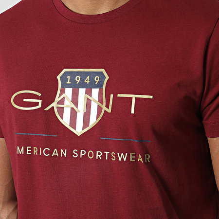 Gant - Camiseta Archive Shield Burdeos