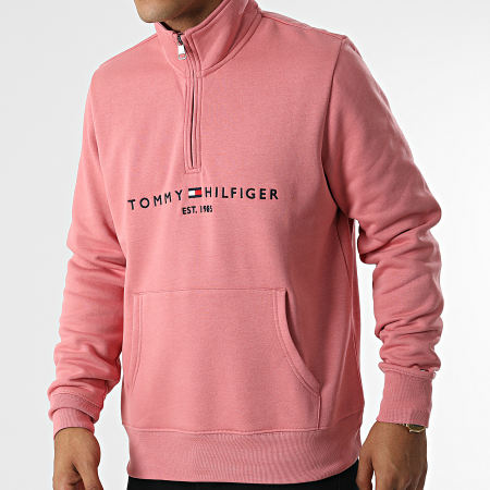Tommy Hilfiger - 0954 Felpa con zip e logo rosa