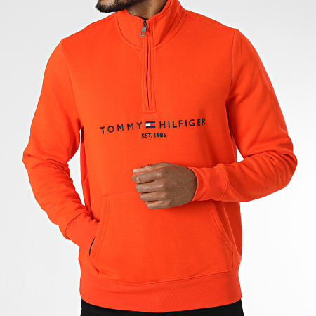 Tommy Hilfiger - Sweat Col Zippé Logo 0954 Orange