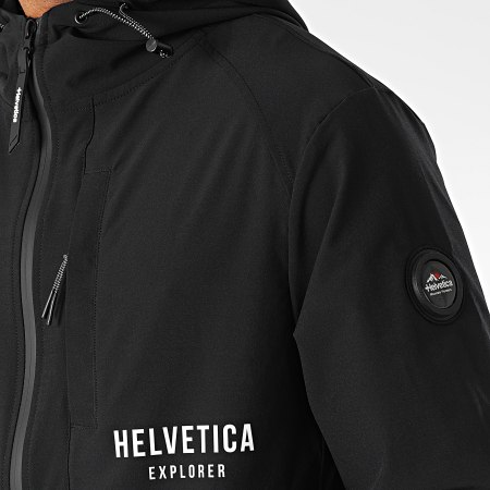 Helvetica - Chaqueta con capucha y cremallera Tiago Negra