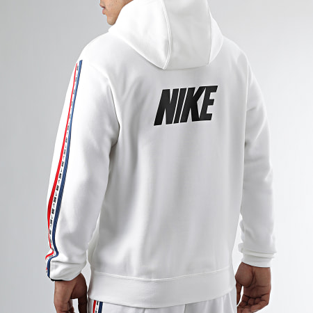 Nike - Sweat Capuche A Bandes Blanc