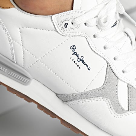 Pepe Jeans - Sneakers Britt Uomo Bandiera Classica PMS30850 Bianco