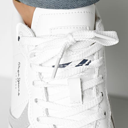 Pepe Jeans - Sneakers Britt Uomo Bandiera Classica PMS30850 Bianco