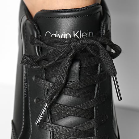 Calvin Klein - Zapatillas Low Top Lace Up Piel 0821 Triple Negro