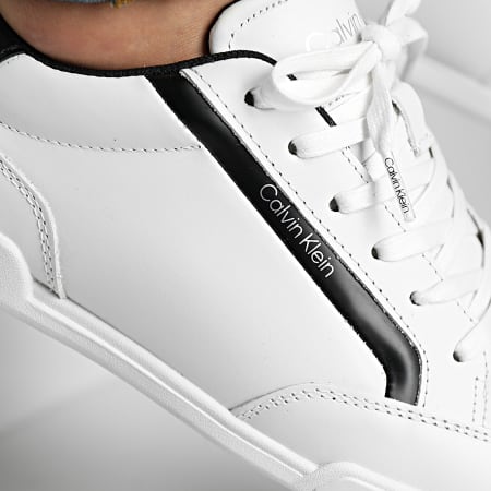Calvin Klein - Zapatillas Low Top Lace Up Piel 0821 Blanco Negro