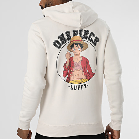 One Piece - Felpa con cappuccio Luffy beige