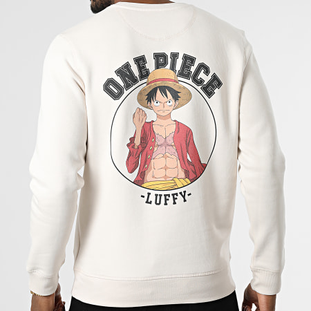 One Piece - Felpa girocollo Luffy Beige