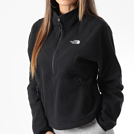 The North Face - Women's Zipped Neck Sudadera Top Crop A5J6H Negro