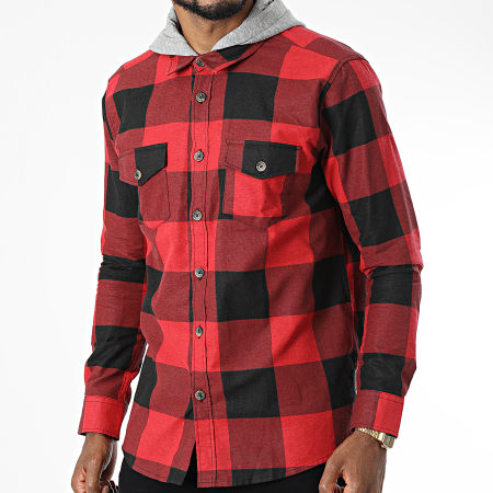 Classic Series Camisa de manga larga con capucha Ingaro Rojo Negro Ryses