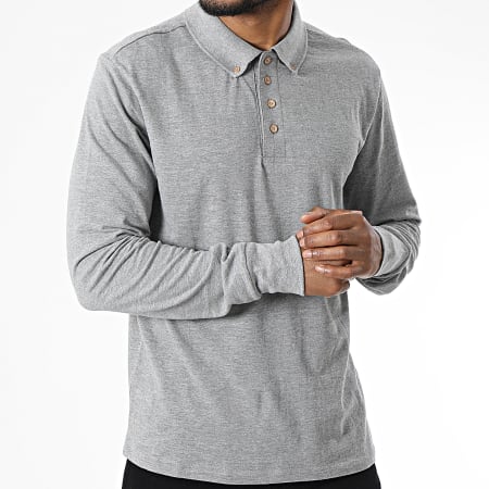 Classic Series - Polo Manches Longues Lincoln Gris Chiné