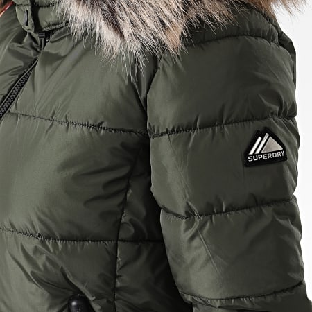 Superdry - Abrigo de piel para mujer W5011302A Verde caqui