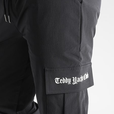 Teddy Yacht Club - Pantalon Cargo Logo Noir Blanc