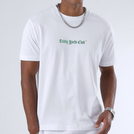 Teddy Yacht Club - Tee Shirt Oversize Large Maison Vendome Paris Blanc Emerald