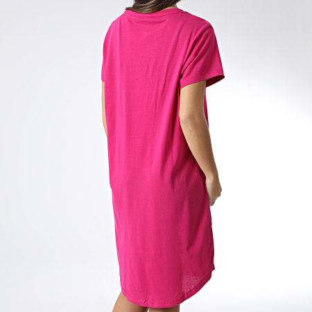 Tommy Hilfiger - Robe Tee Shirt Col V Femme Short Sleeve 3915 Rose