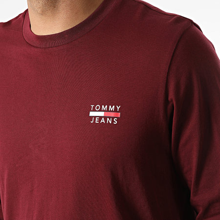 Tommy Jeans - Tee Shirt Manches Longues Chest Logo 4316 Bordeaux