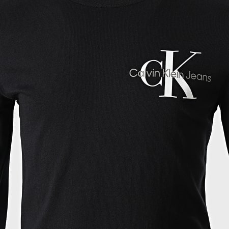 Calvin Klein - Tee Shirt Manches Longues Enfant Chest Monogram 1457 Noir