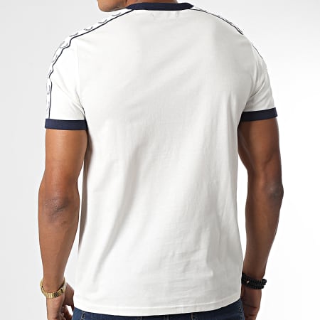 Fred Perry - Tee Shirt A Bandes Taped Blanc