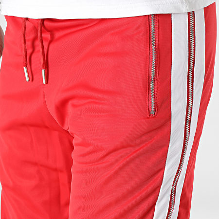 Ikao - Pantalon Jogging A Bandes LL725 Rouge Blanc