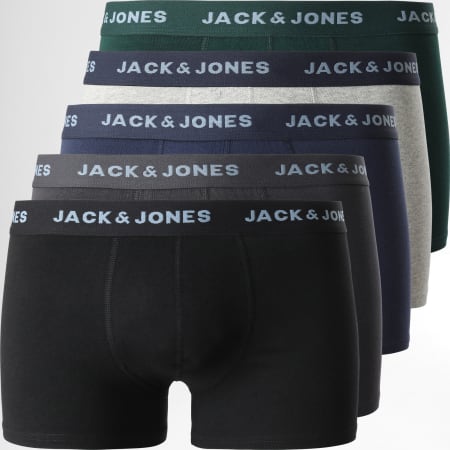Jack And Jones - Lot De 5 Boxers 12211147 Vert Bleu Marine Noir