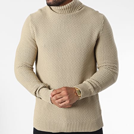 Only And Sons - Pull Col Roulé 22022595 Beige