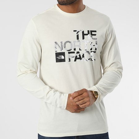 The North Face - Tee Shirt Manches Longues Coordinates Beige