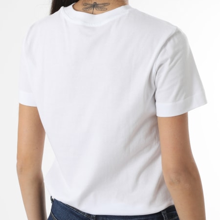 Calvin Klein - Maglietta moderna con logo impilato da donna 9889 Bianco