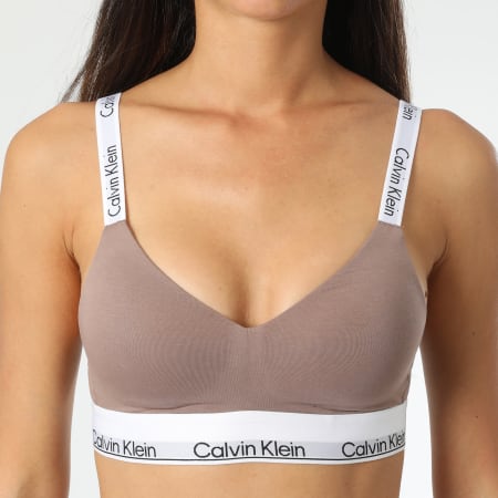 Calvin Klein - Sujetador forrado ligero para mujer QF7030E Taupe