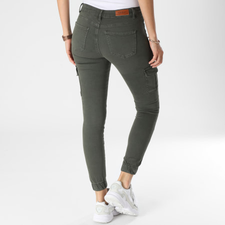 Only - Pantalon Cargo Skinny Femme Missouri Vert Kaki