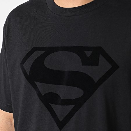 DC Comics - Tee Shirt Oversize Large Logo Velvet Noir Noir