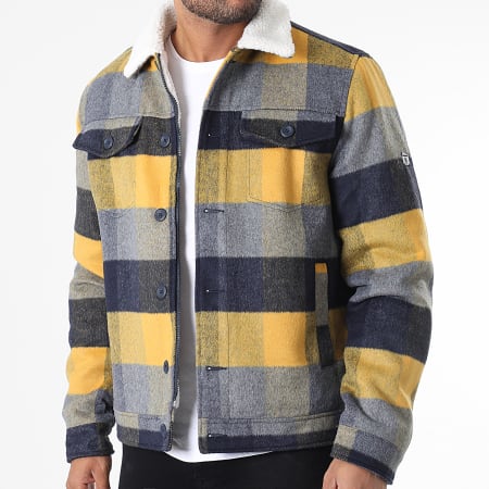 Indicode Jeans Veste Col Mouton Zippee A Carreaux Sherlock 15 655 Gris Jaune Bleu Marine LaBoutiqueOfficielle