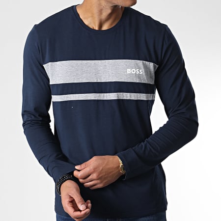 BOSS - Tee Shirt Manches Longues Balance Bleu Marine