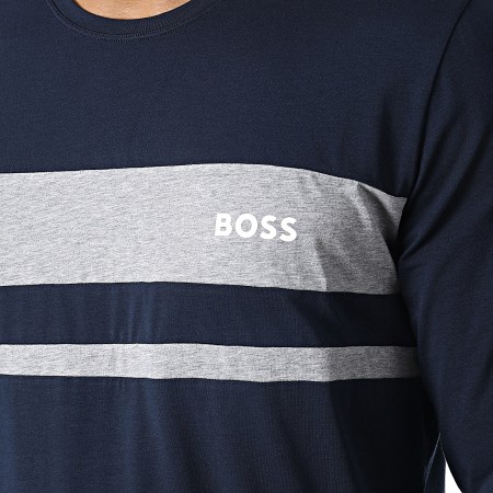 BOSS - Tee Shirt Manches Longues Balance Bleu Marine