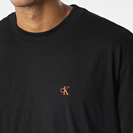 Calvin Klein - Tee Shirt Manches Longues Logo Tape 2556 Noir