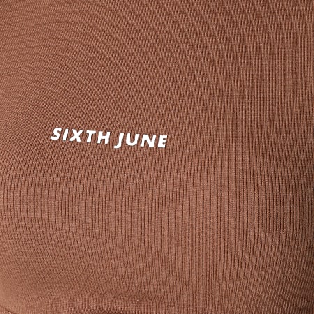 Sixth June - Tee Shirt Femme Crop W33410KTO Marron