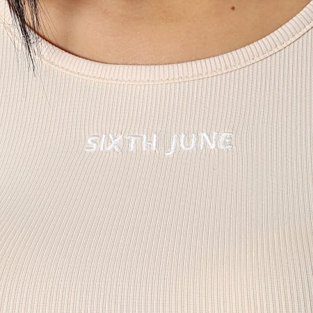 Sixth June - Camiseta de manga larga para mujer W33220KTO Beige