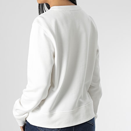 Tommy Hilfiger - Sudadera de cuello redondo de alto brillo para mujer 5976 Blanco