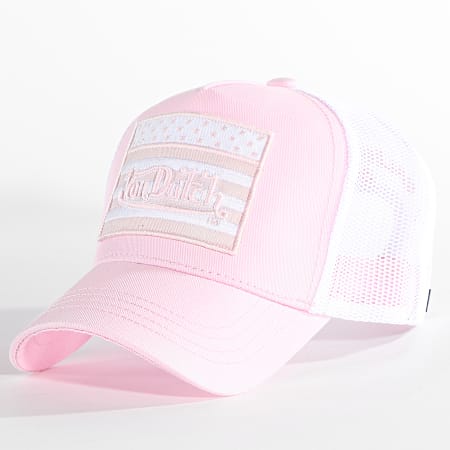 Von Dutch - Cappellino rosa con bandiera Trucker