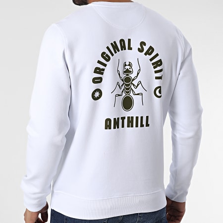 Anthill - Original Spirit Crewneck Sudadera Blanco Verde Caqui