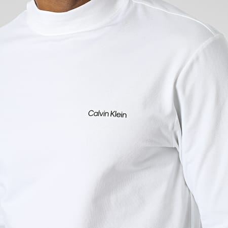 Calvin Klein - Camiseta Manga Larga Micro Logo 0179 Blanco