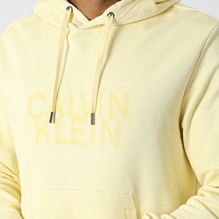 Calvin Klein - Felpa con cappuccio con logo distorto 0075 Giallo