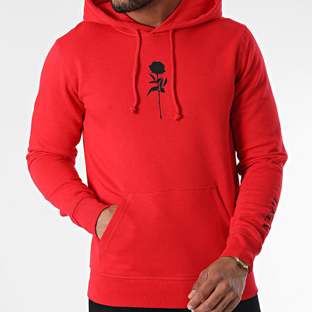 Luxury Lovers - Sweat Capuche Chest Roses Rouge Noir